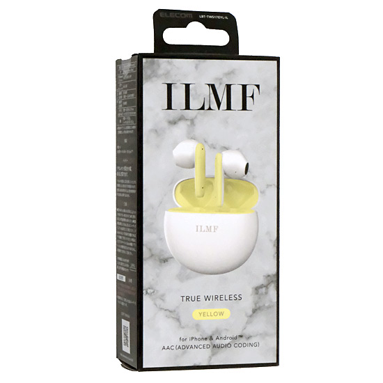 【新品】ELECOM　完全ワイヤレスBluetoothヘッドホン ILMF　LBT-TWS17EYL-IL　イエロー