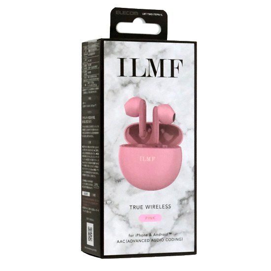 【新品】ELECOM　完全ワイヤレスBluetoothヘッドホン ILMF　LBT-TWS17EPN-IL　ピンク