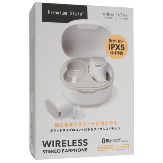 【新品】PGA　完全ワイヤレス ステレオイヤホン カナルタイプ Premium Style　PG-BTE17TW2WH　ホワイト