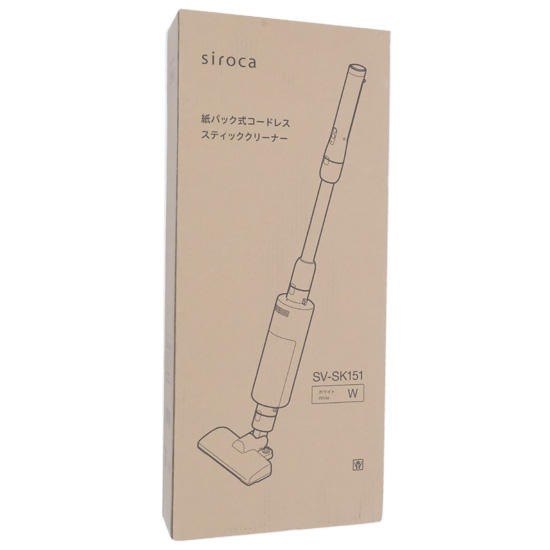 【新品】【新品訳あり(箱きず・やぶれ)】 シロカ　紙パック式 コードレススティッククリーナー らくらクリーナー SV-SK151　ホワイト