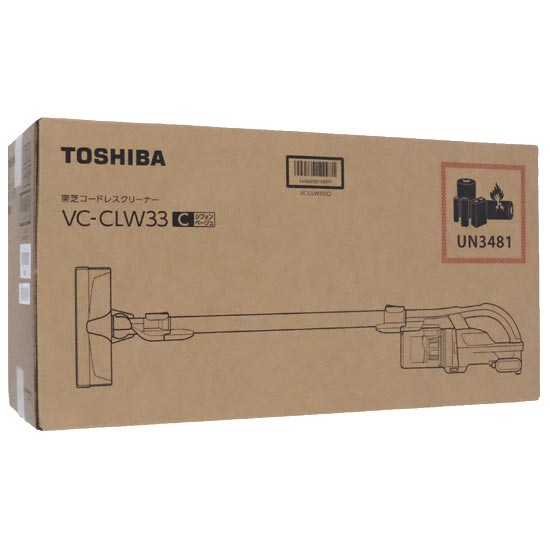【新品】TOSHIBA　コードレスクリーナー トルネオ コードレス VC-CLW33(C)　シフォンベージュ