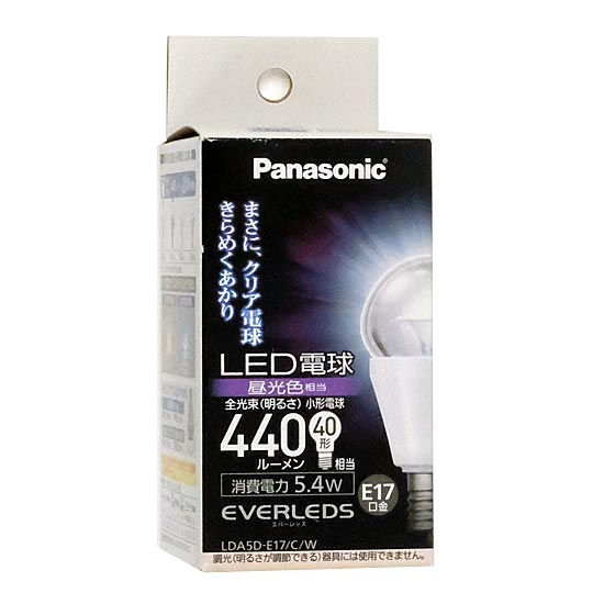 【新品】Panasonic　LED電球 5.4W 昼光色 EVERLEDS　LDA5DE17CW