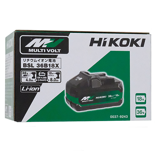 【新品】【新品訳あり(箱きず・やぶれ)】 HiKOKI　第2世代マルチボルト蓄電池 36V 4.0Ah/18V 8.0Ah　BSL36B18X