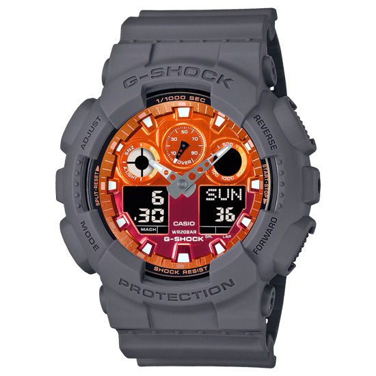 【新品】CASIO　腕時計 G-SHOCK Flame insideシリーズ　GA-100FL-8AJF