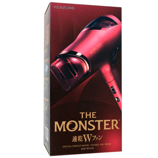 【新品】【新品訳あり(箱きず・やぶれ)】 KOIZUMI　ダブルファンドライヤー モンスター　KHD-W910/R　レッド