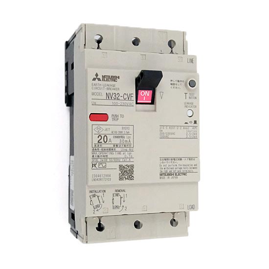【新品】【新品訳あり(箱きず・やぶれ)】 三菱電機　漏電遮断器　NV32-CVF 3P 20A 100-230V 30MA