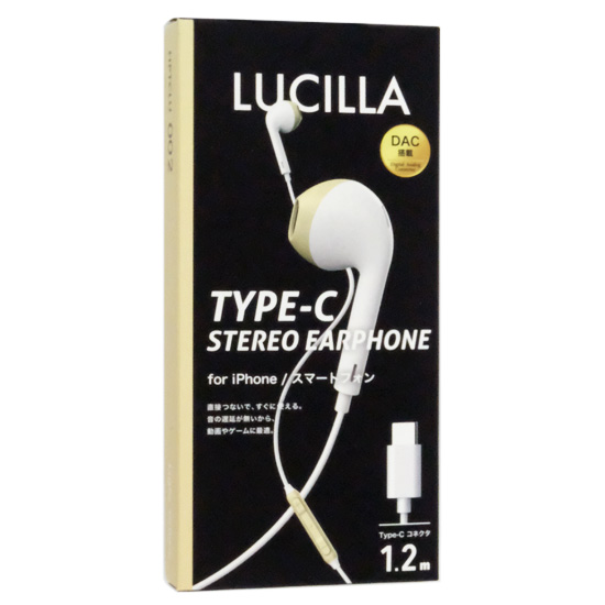 【新品】LUCILLA　高音質Type-Cイヤホン　HPTCLU002LYE　ライトイエロー