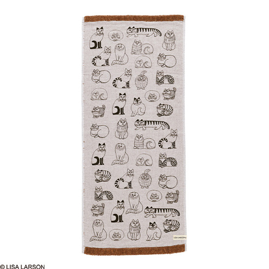 【新品】【新品(開封のみ)】 丸眞　LISA LARSON リサ・ラーソン スケッチねこたち フェイスタオル　6805014300