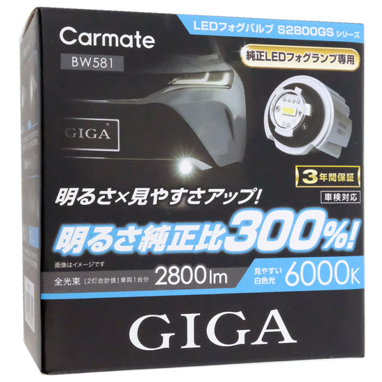 【新品】カーメイト　LEDフォグバルブ GIGA S2800GS 6000K 2800lm　BW581