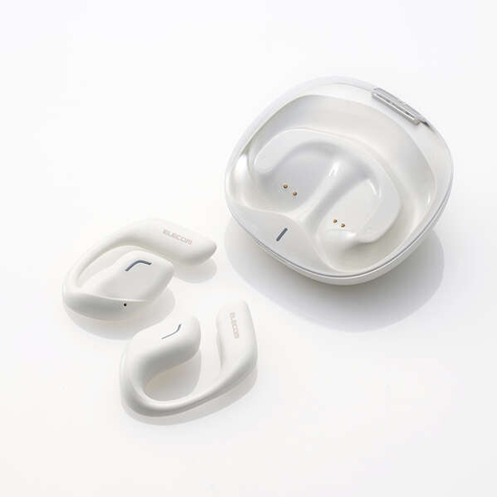 【新品】ELECOM　オープンイヤー型ワイヤレスヘッドホン　LBT-OWS01WH　スノーホワイト