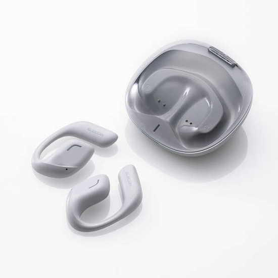 【新品】ELECOM　オープンイヤー型ワイヤレスヘッドホン　LBT-OWS01GY　ウォームグレー