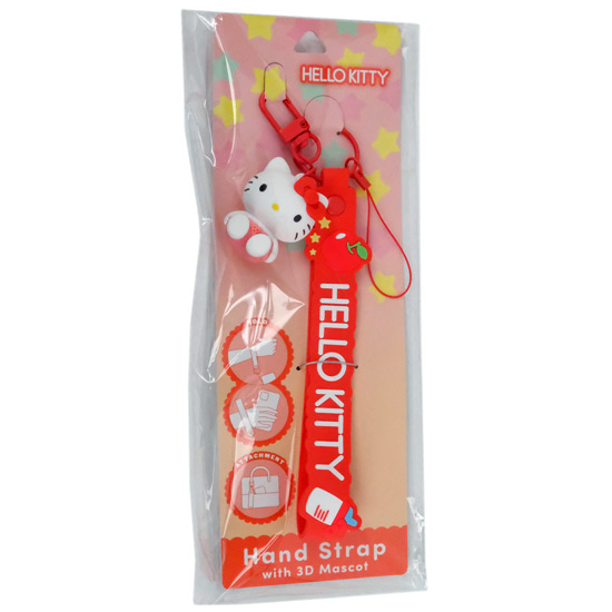 【新品】グルマンディーズ　3Dマスコット付ハンドストラップ サンリオキャラクターズ ハローキティ SANG-430KT