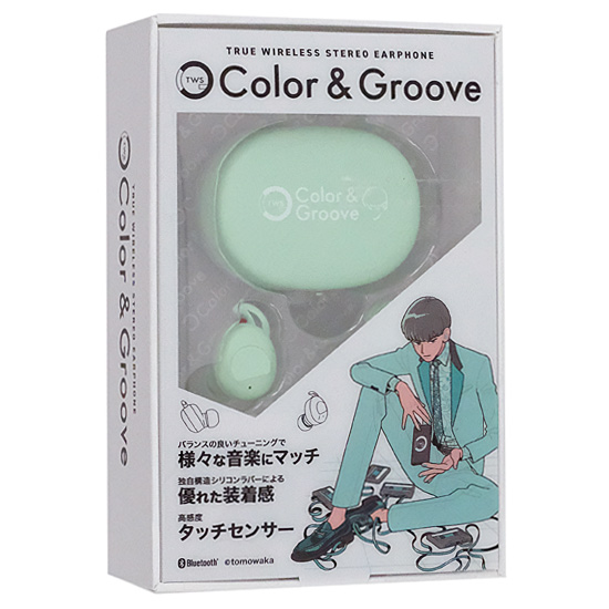 【新品】イツワ　フルワイヤレスイヤホン COLOR&GROOVE×ともわか　KTWE01LG　グリーン