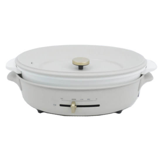 【新品】BRUNO　オーバルホットプレート crassy+　BOE053-GRG　グレージュ