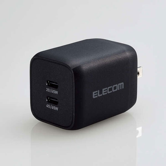 【新品】ELECOM　USB Power Delivery 65W キューブAC充電器 MPA-ACCP4365BK　ブラック