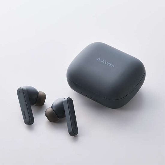 【新品】ELECOM　ハイレゾ対応 完全ワイヤレスノイズキャンセリングヘッドホン　LBT-TWS18BK　ブルーブラック