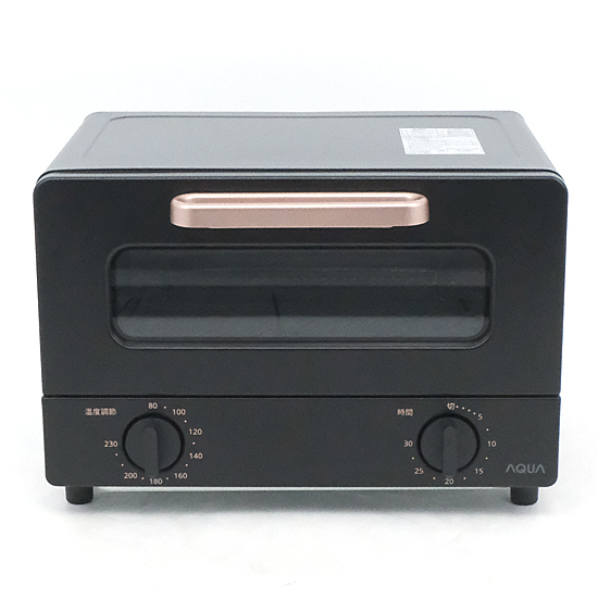 【新品】【新品(開封のみ)】 AQUA　オーブントースター 瞬速黒鉛トースター 2枚焼き　AQT-CG12T(K)　ブラック