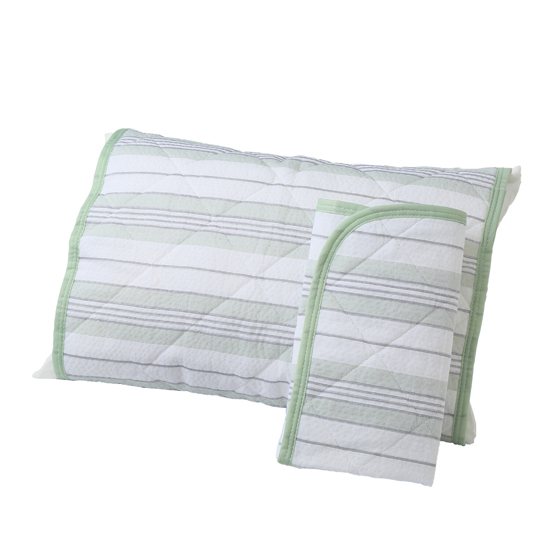 【新品】西川　置くらく 枕パッド 同色2枚組 綿しじら 洗える 枕パッド43×63cm用　205771918500　グリーン