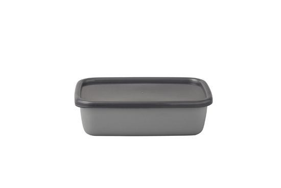 【新品】野田琺瑯　保存容器 +Gray レクタングル 深型 シール蓋付 L　GRF-L　グレイ