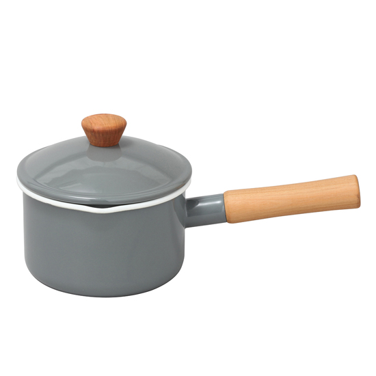 【新品】野田琺瑯　クルール ソースパン 14cm　CL-14NGR　グレー