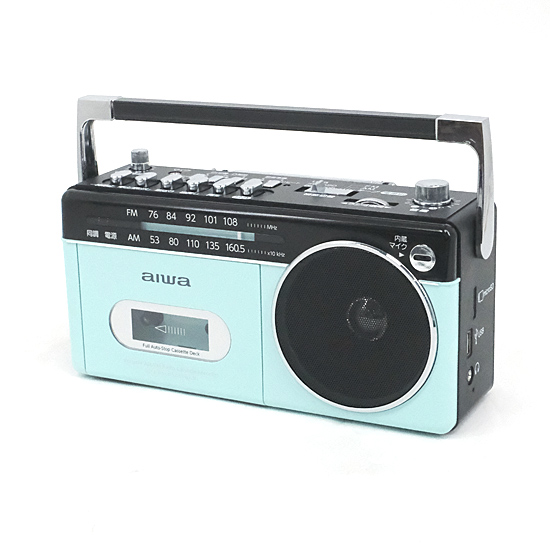 【新品】AIWA　ファッショナブルラジカセ aiwa audio -G RCP3　GAA4-RCP0003(PG)　パステルグリーン