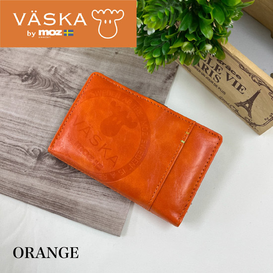 【新品】【新品(開封のみ)】 VASKA by moz　カリオン L字ファスナー札入れ　VS-0132　オレンジ
