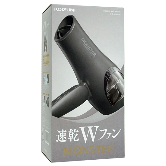 【新品】【新品訳あり(箱きず・やぶれ)】 KOIZUMI　ダブルファンドライヤー モンスター　KHD-W820/H　グレー