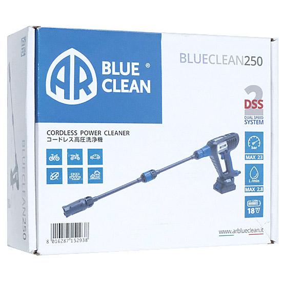 【新品】【新品(開封のみ)】 アノービリバベリー　モバイル高圧洗浄機 コードレスタイプ BLUE CLEAN BC250