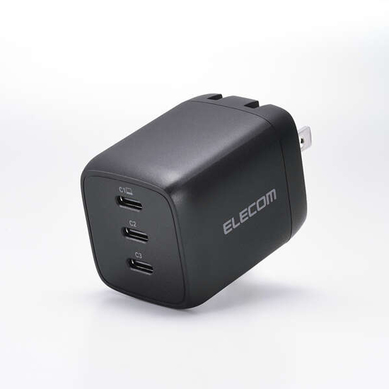 【新品】ELECOM　USB Power Delivery 67W自動選択AC充電器　MPA-AC11167BK　ブラック