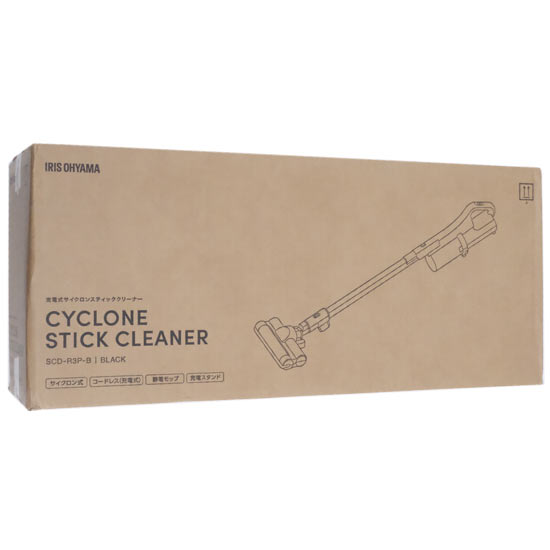 【新品】【新品(開封のみ・箱きず・やぶれ)】 IRIS OHYAMA　スティッククリーナー　SCD-R3P-B　ブラック