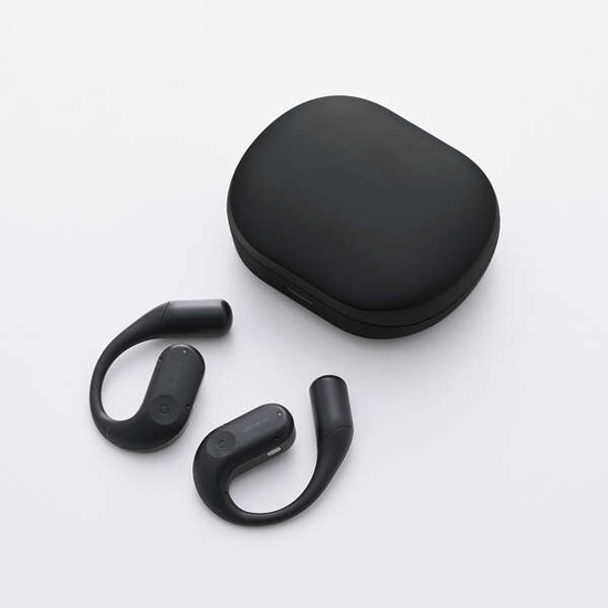 【新品】ELECOM　オープンイヤー型ワイヤレスヘッドホン　LBT-OWS02BK　カーボンブラック