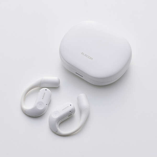 【新品】ELECOM　オープンイヤー型ワイヤレスヘッドホン　LBT-OWS02WH　フレッシュホワイト