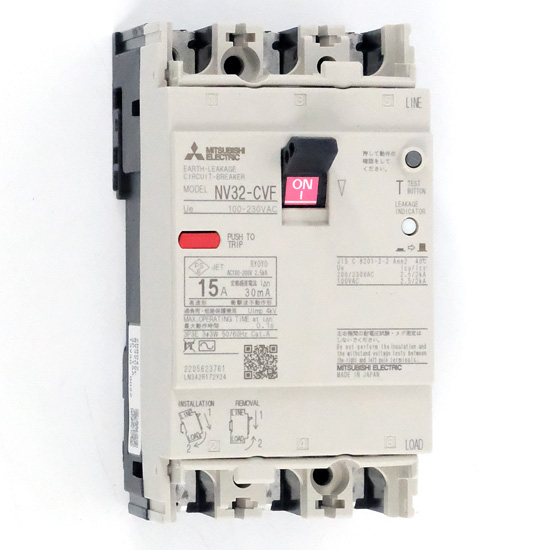 【新品】【新品訳あり(箱きず・やぶれ)】 三菱電機　漏電遮断器　NV32-CVF 3P 15A 100-230V 30MA