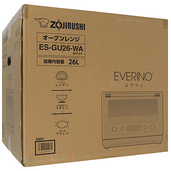【新品】ZOJIRUSHI　オーブンレンジ EVERINO　ES-GU26-WA　ホワイト