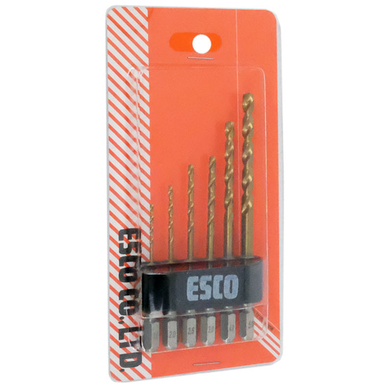 【新品】ESCO　1.5-5.0mm コーティングドリル 6本組　EA824DC
