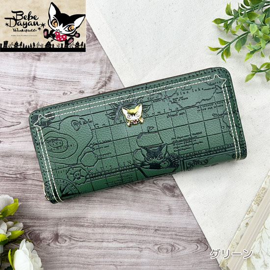 【新品】【新品(開封のみ)】 ベベダヤン　BebeDayan コンパスローズ ラウンドファスナー長財布　BB5-1781　グリーン