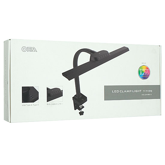 【新品】オーム電機　LEDクランプライト Tタイプ　AS-LD1118K-K　ブラック