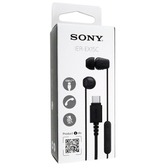 【新品】SONY製　Type-C接続 ステレオヘッドホン IER-EX15C (B)　ブラック