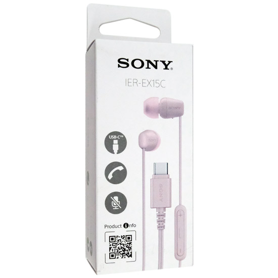 【新品】SONY製　Type-C接続 ステレオヘッドホン IER-EX15C (P)　ピンク