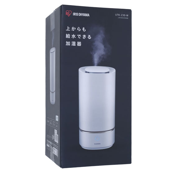 【新品】【新品訳あり(箱きず・やぶれ)】 アイリスオーヤマ　上給水超音波加湿器　UTK-230-W　ホワイト