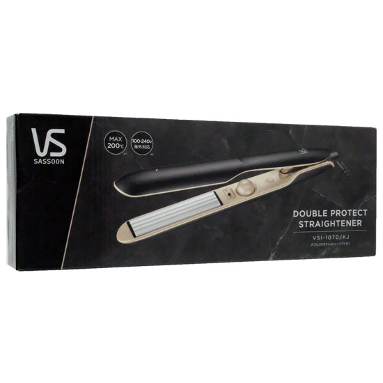 【新品】VIDAL SASSOON　ダブルプロテクトストレートアイロン　VSI-1070/KJ　ブラック