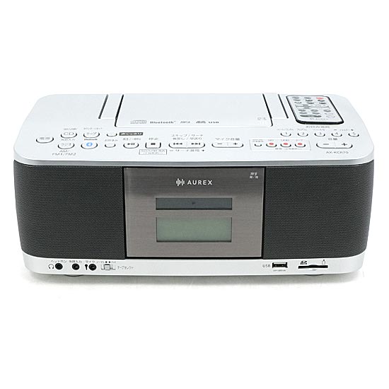 【新品】TOSHIBA　SD/USB/CDラジオカセットレコーダー AUREX　AX-KCR70(S)　シルバー