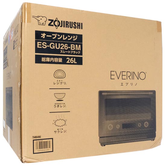 【新品】【新品訳あり(箱きず・やぶれ)】 ZOJIRUSHI　オーブンレンジ EVERINO　ES-GU26-BM　スレートブラック