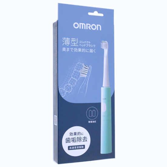 【新品】OMRON　音波式電動歯ブラシ 乾電池式　HT-B2160-G　グリーン