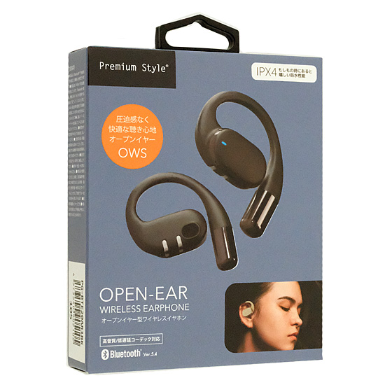 【新品】PGA　オープンイヤー型 ワイヤレスイヤホン Premium Style　PG-BTE20AR1BK　ブラック