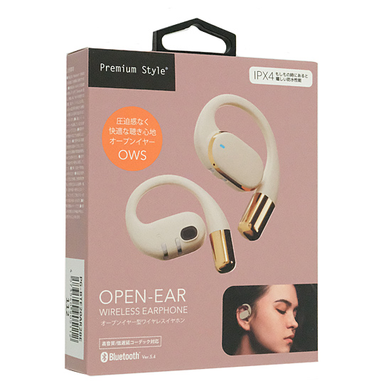 【新品】PGA　オープンイヤー型 ワイヤレスイヤホン Premium Style　PG-BTE20AR2BE　ベージュ