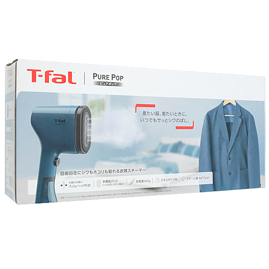 【新品】【新品訳あり(箱きず・やぶれ)】 ティファール　衣類スチーマー ピュアポップ　DT2020J0　ブルー