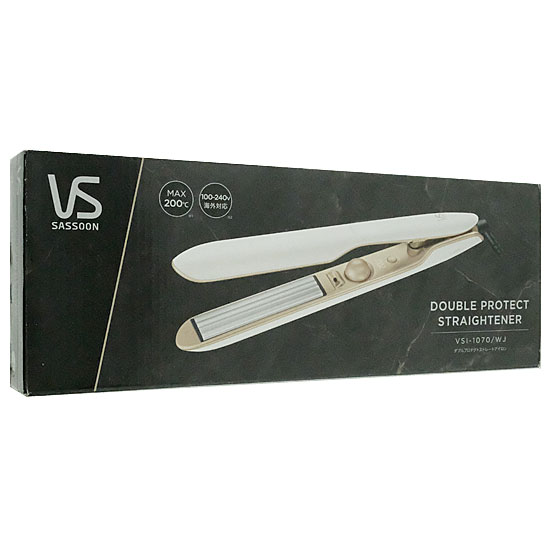 【新品】【新品(開封のみ・箱きず・やぶれ)】 VIDAL SASSOON　ダブルプロテクトストレートアイロン　VSI-1070/WJ　ホワイト