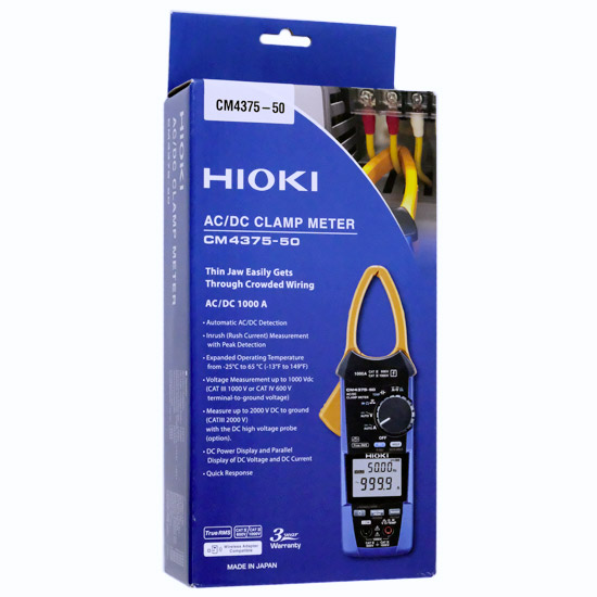 【新品】HIOKI　AC/DCクランプメータ ワイヤレスアダプタZ3210対応 防塵防水　CM4375-50