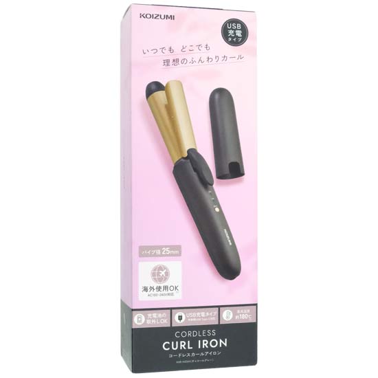 【新品】【新品訳あり(箱きず・やぶれ)】 KOIZUMI　コードレスカールアイロン KHR-1420/H　チャコールグレー